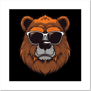 Sarsactic furry bear logo black Posters and Art